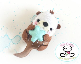 Bubble the Sea Otter PDF pattern-Sea animal toy-DIY-Nursery decor-Instant download-Baby&#39;s mobile toy-Cute Sea toy-Sea creatures