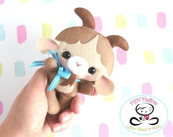 Baby Goat-PDF pattern-Felt Goat-DIY Project-Farm Animals-Nursery decor-Instant Download-Baby's mobile toy-Cute Goat-Kids present