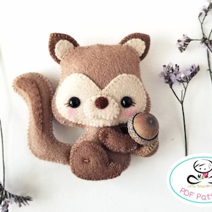 Baby Squirrel, PDF pattern, Instant Download, Woodland animals nursery decor