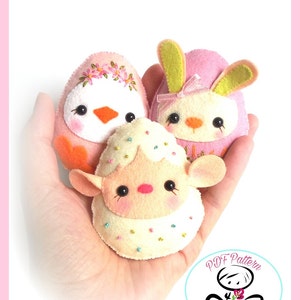 Baby Eggs PDF Pattern-Easter eggs sewing pattern-Egg animals-Easter ornaments-Baby shower favors-Easter toys-Spring animals image 3