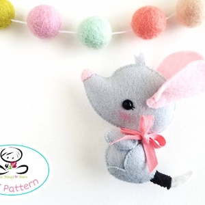 Patron de couture Baby Bilby PDF-DIY-patron jouet wombat-Animaux australiens-Déco chambre d&#39;enfant-Téléchargement immédiat-Jouet mobile bébé-Animaux en feutrine
