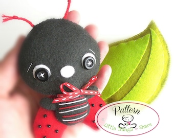 Ladybug PDF sewing pattern-DIY-Nursery decor-Ladybird toy pattern-Instant download-Ladybug ornament-Baby's mobile toy-Garden bug ornaments