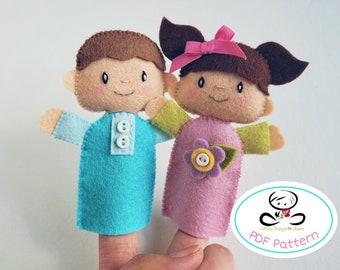 Títeres de dedo niños PDF patrón de costura, títeres de dedo DIY, patrón de juguete, juguetes para niños, juguetes educativos