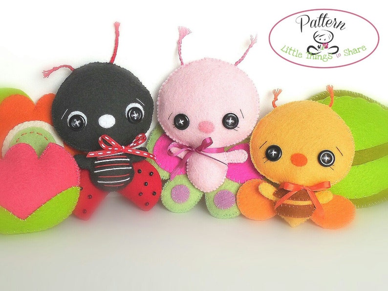 Ladybug PDF sewing pattern-DIY-Nursery decor-Ladybird toy pattern-Instant download-Ladybug ornament-Baby's mobile toy-Garden bug ornaments image 5