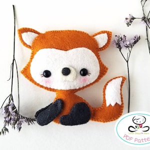 Baby Fox, PDF pattern, Instant Download, Woodland animals nursery decor