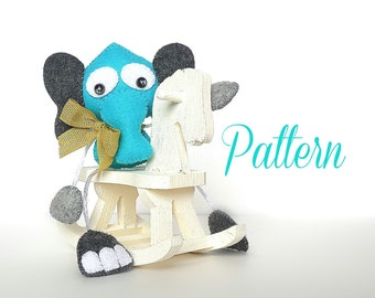 Skinny Elephant-PDF sewing pattern-DIY-Jungle animals-party favors-Felt toy pattern-Instant download-Small gifts-Valentine's day-Present