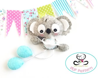 Skinny Koala-PDF sewing pattern-Cute koala plushie-DIY-Australian animals-Handmade plush-Toy pattern-Instant download-Party favor