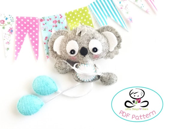 Skinny Koala-PDF sewing pattern-Cute koala plushie-DIY-Australian animals-Handmade plush-Toy pattern-Instant download-Party favor