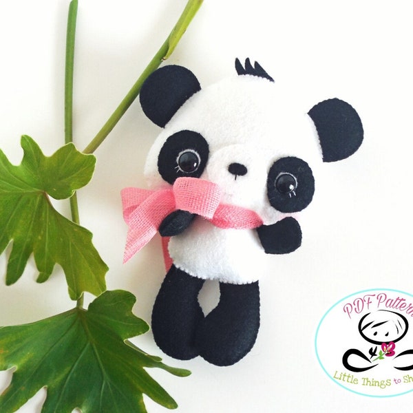 Max the Panda-PDF pattern-Baby Panda-DIY Project-Nursery decor-Instant Download-Baby's mobile toy-Cute Panda