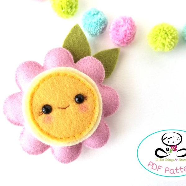 Garden Flower-PDF Sewing Pattern-DIY-Felt flower-Toy Pattern-Cute flower-Nursery Decor-Baby's mobile toy-garden animals-spring animals