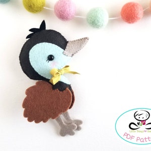 Baby Emu PDF sewing pattern-DIY-Emu toy pattern-Australian animals-Nursery decor-Instant download-Baby&#39;s mobile toy-Felt animals