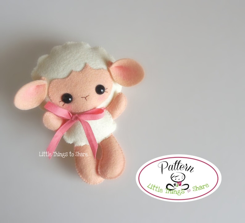 Baby Sheep-PDF pattern-Felt Lamb-DIY Project-Farm Animals-Nursery decor-Instant Download-Baby's mobile toy-Cute Sheep-Kids present image 2