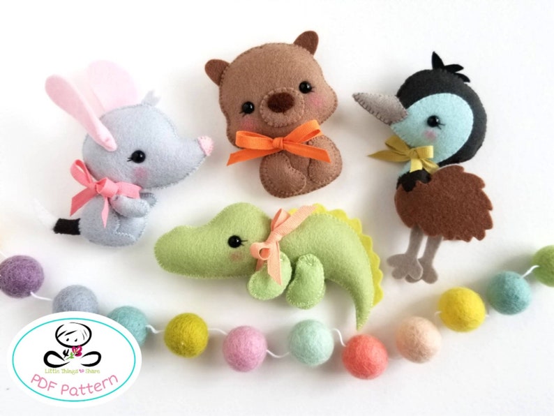 Baby Platypus PDF sewing pattern-DIY-Platypus toy pattern-Australian animals-Nursery decor-Instant download-Baby's mobile toy-Felt Animals image 6