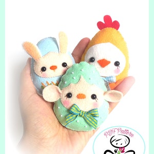 Baby Eggs PDF Pattern-Easter eggs sewing pattern-Egg animals-Easter ornaments-Baby shower favors-Easter toys-Spring animals image 4