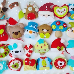 Kerst adventskalender pdf-patroon-kerstslinger-kerstversiering patronen-kerstsok-set van 24 kerstornamenten