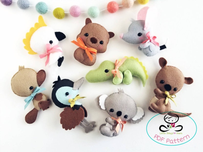 Baby Platypus PDF sewing pattern-DIY-Platypus toy pattern-Australian animals-Nursery decor-Instant download-Baby's mobile toy-Felt Animals image 7