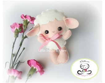 Bébé Mouton-Modèle PDF-Agneau en feutrine-Projet DIY-Animaux de la ferme-Déco chambre d'enfant-Téléchargement instantané-Mobile jouet-Mignon mouton-Enfants présents