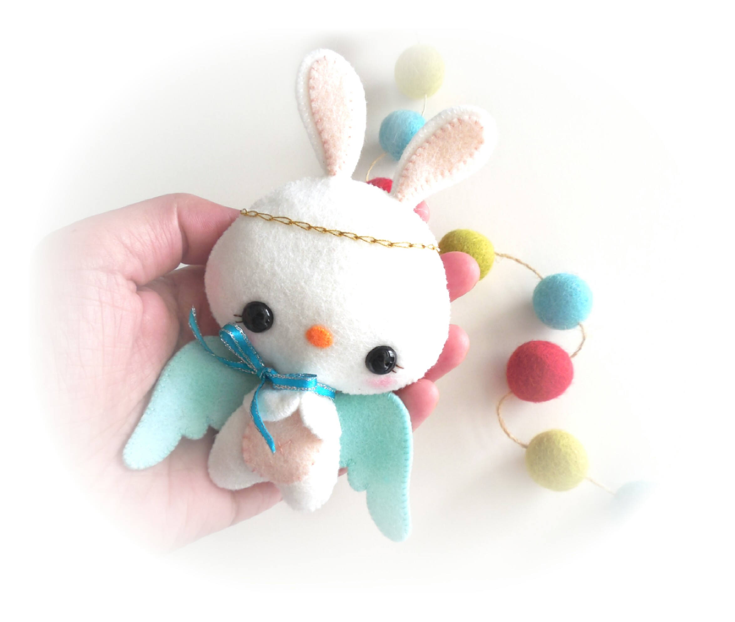 Bunny Angelchristmas Ornamentangel Ornamentpdf Sewing Etsy