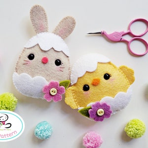 Eggies PDF Pattern-Easter eggs sewing pattern-Egg animals-Easter ornaments-Baby shower favors-Easter toys-Spring animals