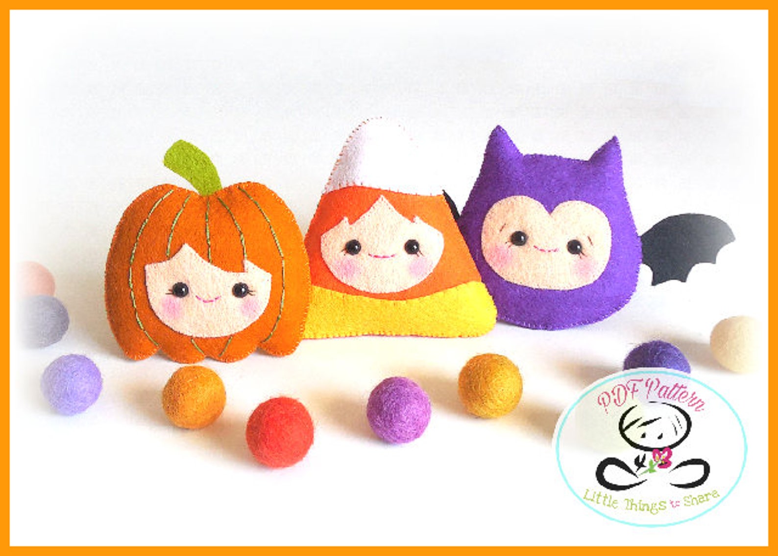 Halloween Ornaments Set of Three PDF | Etsy