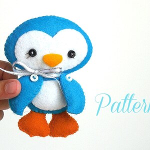 Penguin Christmas Ornament PDF Sewing Pattern-Ornament pattern-Penguin toy-Stocking stuffer-Felt ornament pattern-Christmas decor-Winter
