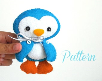 Penguin Christmas Ornament PDF Sewing Pattern-Ornament pattern-Penguin toy-Stocking stuffer-Felt ornament pattern-Christmas decor-Winter