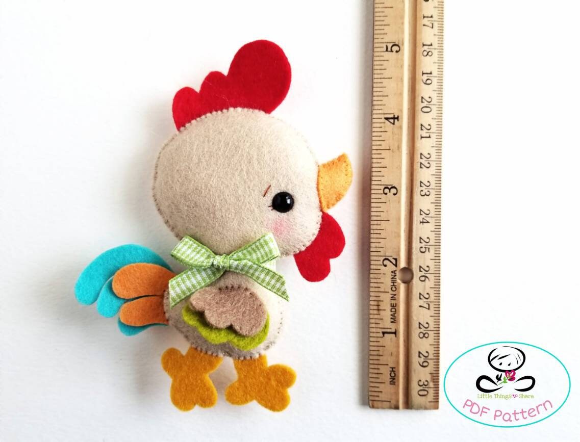 Kiki the Rooster-pdf Sewing Pattern-diy-felt Rooster Toy Pattern-baby ...