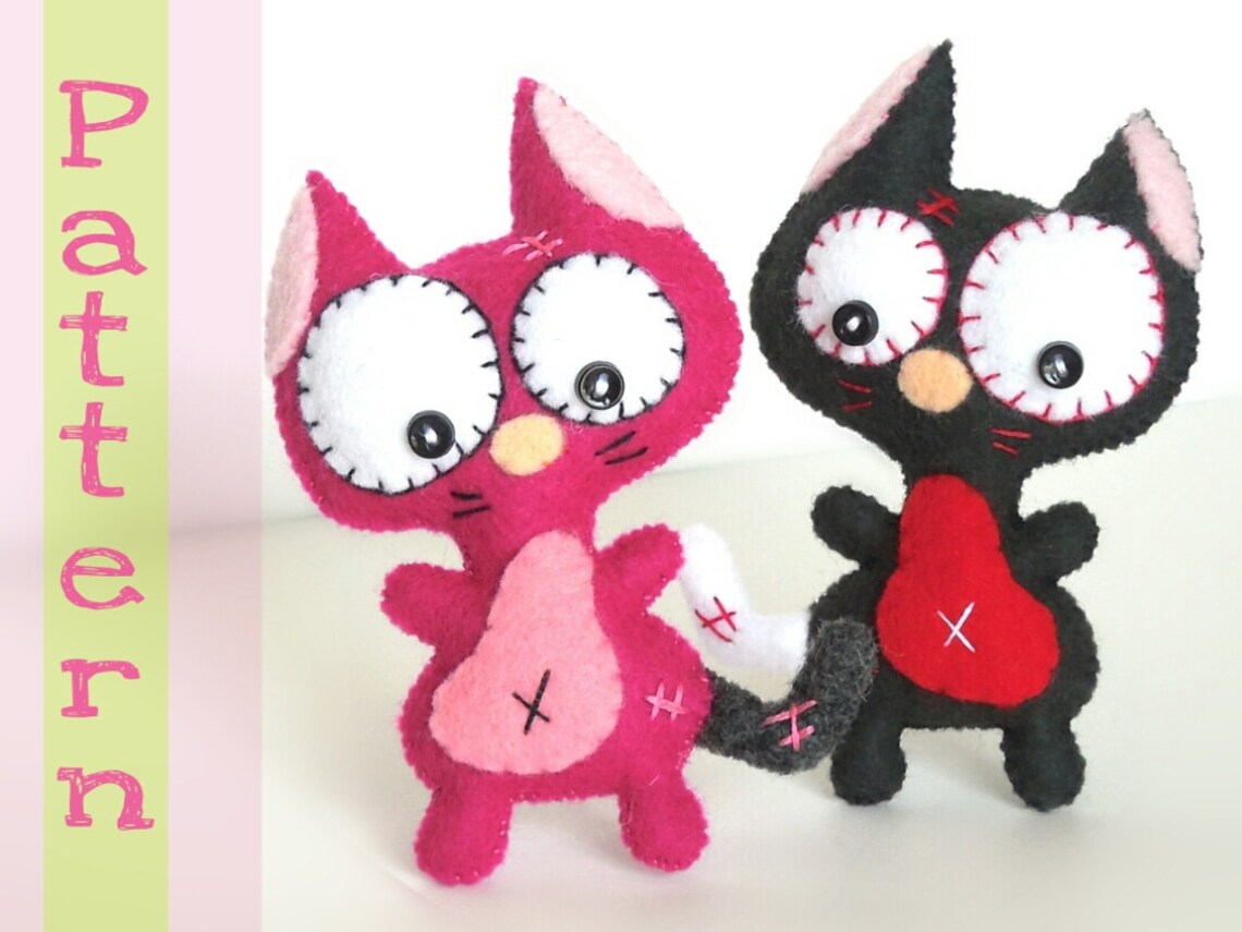 Mini Cat- PDF Sewing Patterns-cute Cat Toy-handmade Plush Cat-felt Cat ...