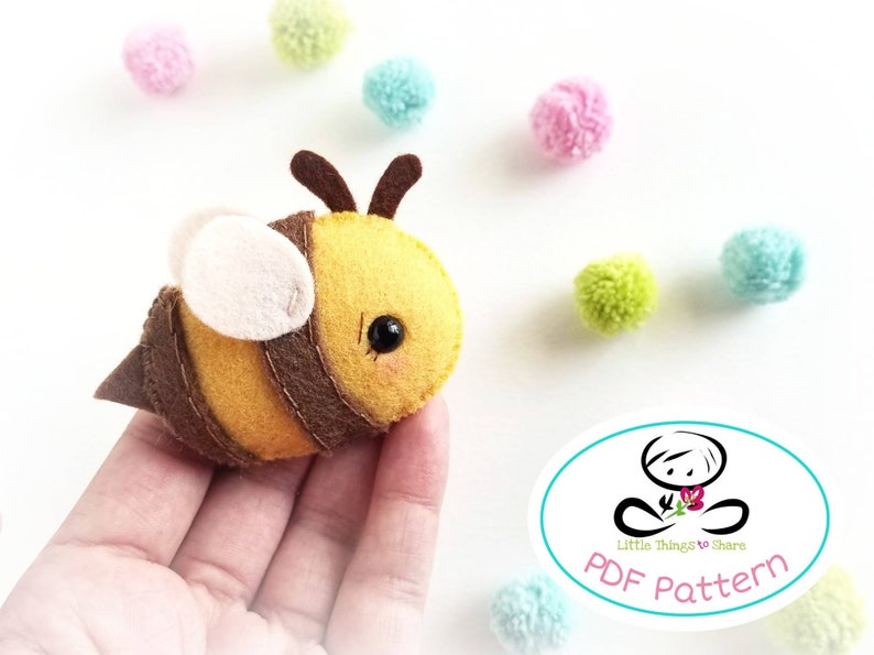 Garden Bee-pdf Sewing Pattern-diy-felt Bee-toy Pattern-cute Bee-nursery ...