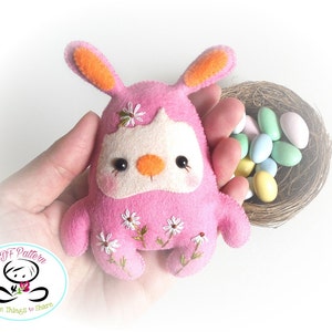 Chubby Bunny PDF sewing pattern-DIY Project-Easter Bunny-Nursery decor-Instant download-Baby&#39;s mobile toy