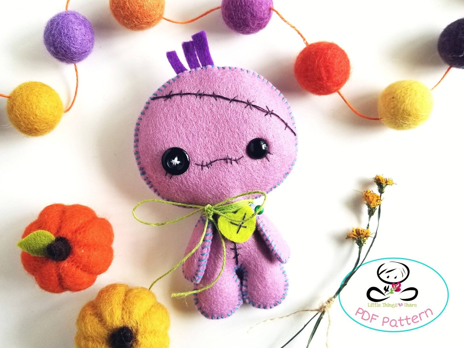 Voodoo Doll Pattern-pdf File-halloween Ornament-felt | Etsy