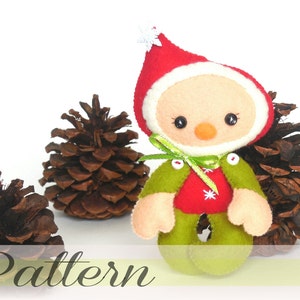 Elf Christmas PDF Ornament pattern-Christmas Ornament patterns-Santa&#39;s Helper ornament-Elf ornament-DIY Felt ornament-Stocking stuffer