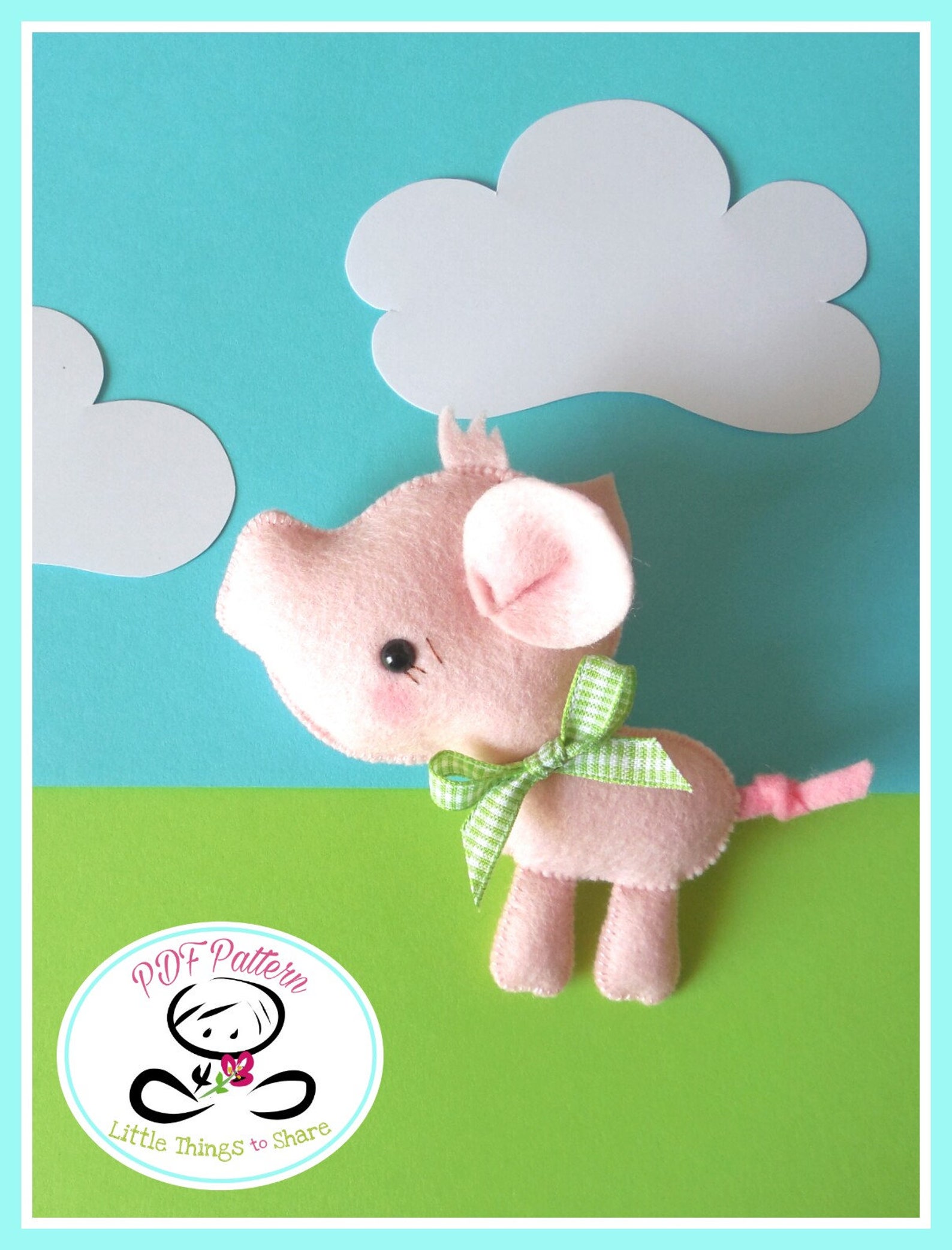 Ferdy the Pigletpdf Sewing Patterndiyfelt Piggy Toy Etsy