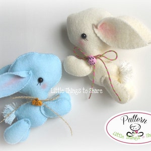 Bunny PDF sewing pattern-DIY Project-Easter Bunny-Nursery decor-Instant download-Baby&#39;s mobile toy-Felt Rabbit-Felt Bunny