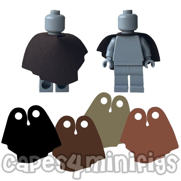 4 custom made fabric plain UNPRINTED Han Solo capes for your LEGO minifigures. Minifigs NOT included. Capes made by Capes4Minifigs