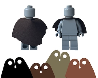 4 custom made fabric plain UNPRINTED Han Solo capes for your LEGO minifigures. Minifigs NOT included. Capes made by Capes4Minifigs