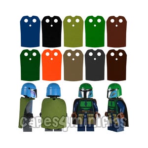 5 CUSTOM Mandalorian capes for your Lego Starwars Boba Fett minifigures. Minifigs NOT included. Capes made by capes4minifigs image 1