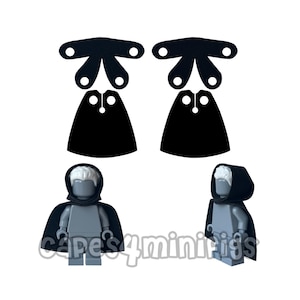 2 Sets von CUSTOM Capes - Große Überhaarhaube mit Standard-Cape NUR für Ihre Lego Minifiguren CAPES