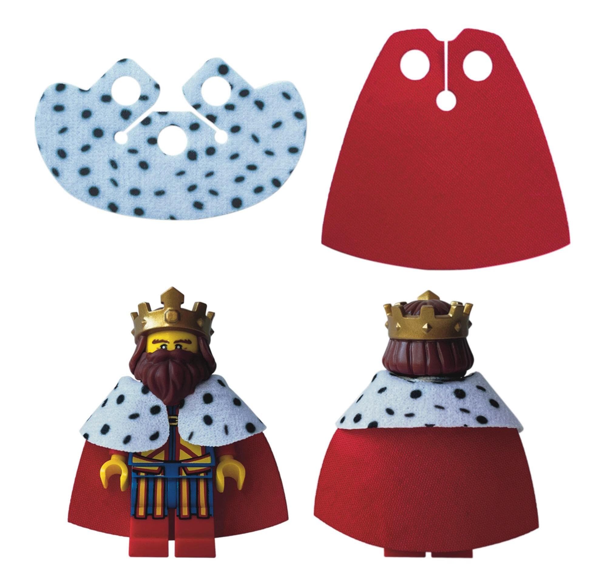 CUSTOM King collar and red standard cape for your Lego King minifig