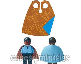 CUSTOM Lando printed patterned cape for your Lego Starwars Lando minifig. CAPE ONLY