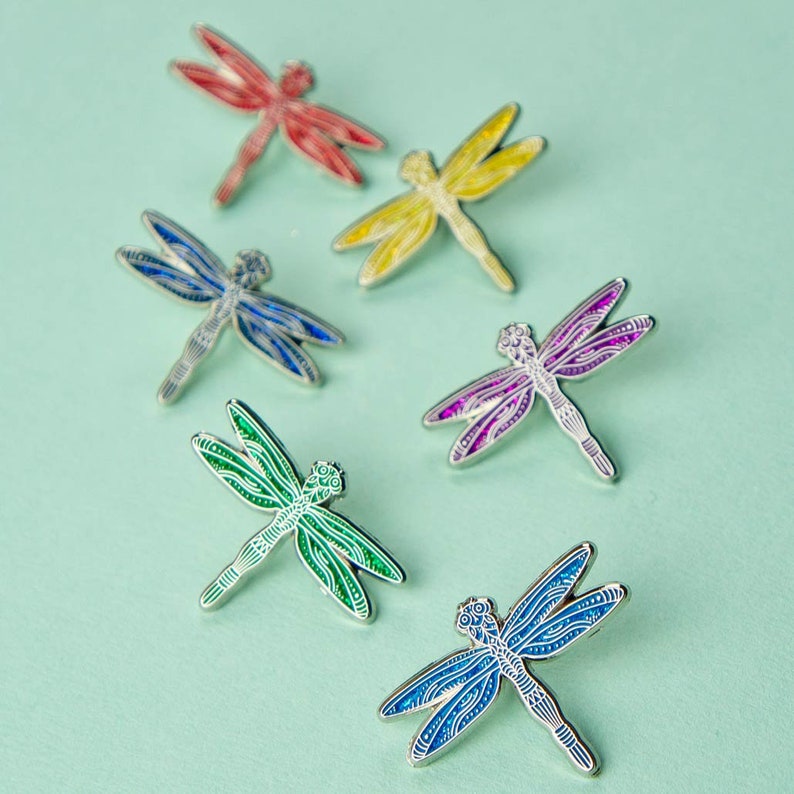 Blue Dragonfly Pin / Dragonfly Enamel Pin / Libélula / Etsy