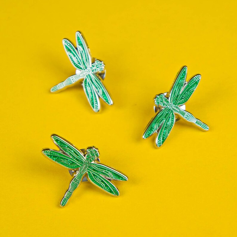 Green Dragonfly Pin / Cute Dragonfly Gift / Animal Enamel Pin Etsy