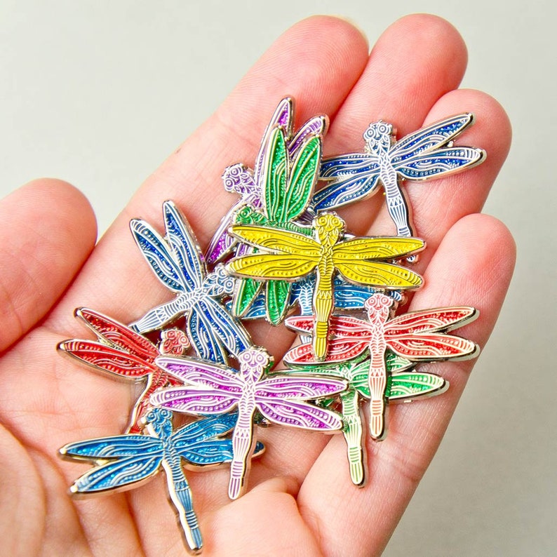Green Dragonfly Pin / Cute Dragonfly Gift / Animal Enamel Pin Etsy
