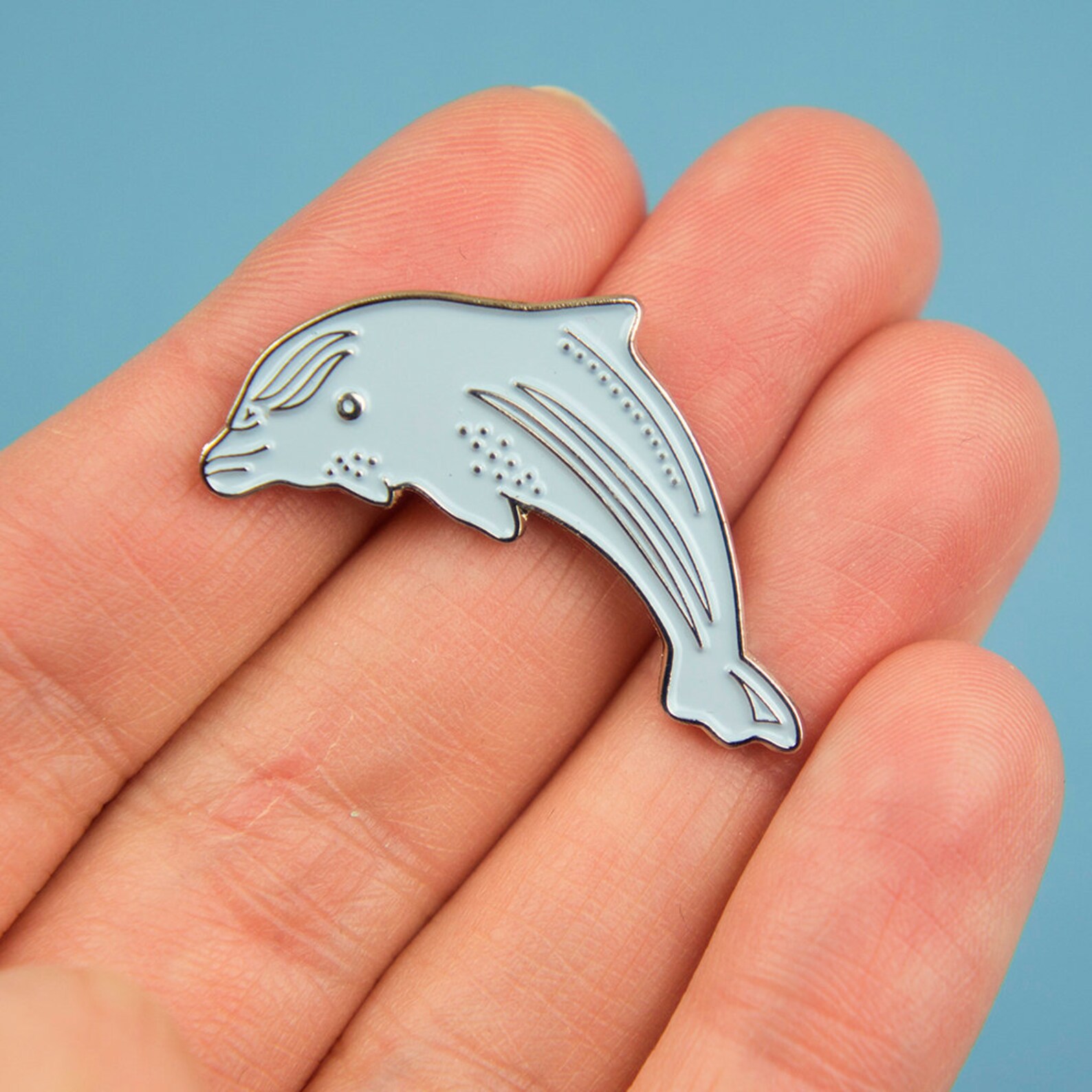 Dolphin Pin / Dolphin Enamel Pin / Cute Dolphin Pin / Soft Etsy