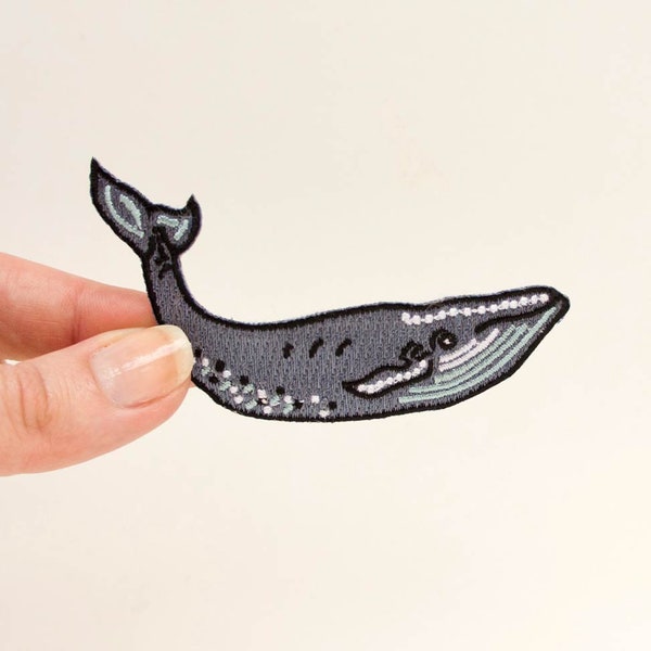Blauwe vinvis opstrijkbare Patch / blauwe walvis Patch / geborduurde Patch / leuke Patches / Humpback Whale / dier Patch voor jas / Wal / Ballena