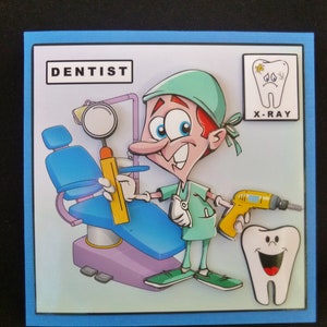 Dentist Birthday Card, Personalised Dentist Card, Handmade Dentist Thank You Card