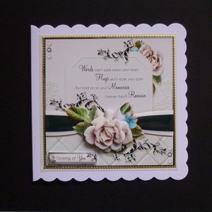 3d Sympathy Card, Roses Decoupage Thinking of you Card, 3d decoupage Card