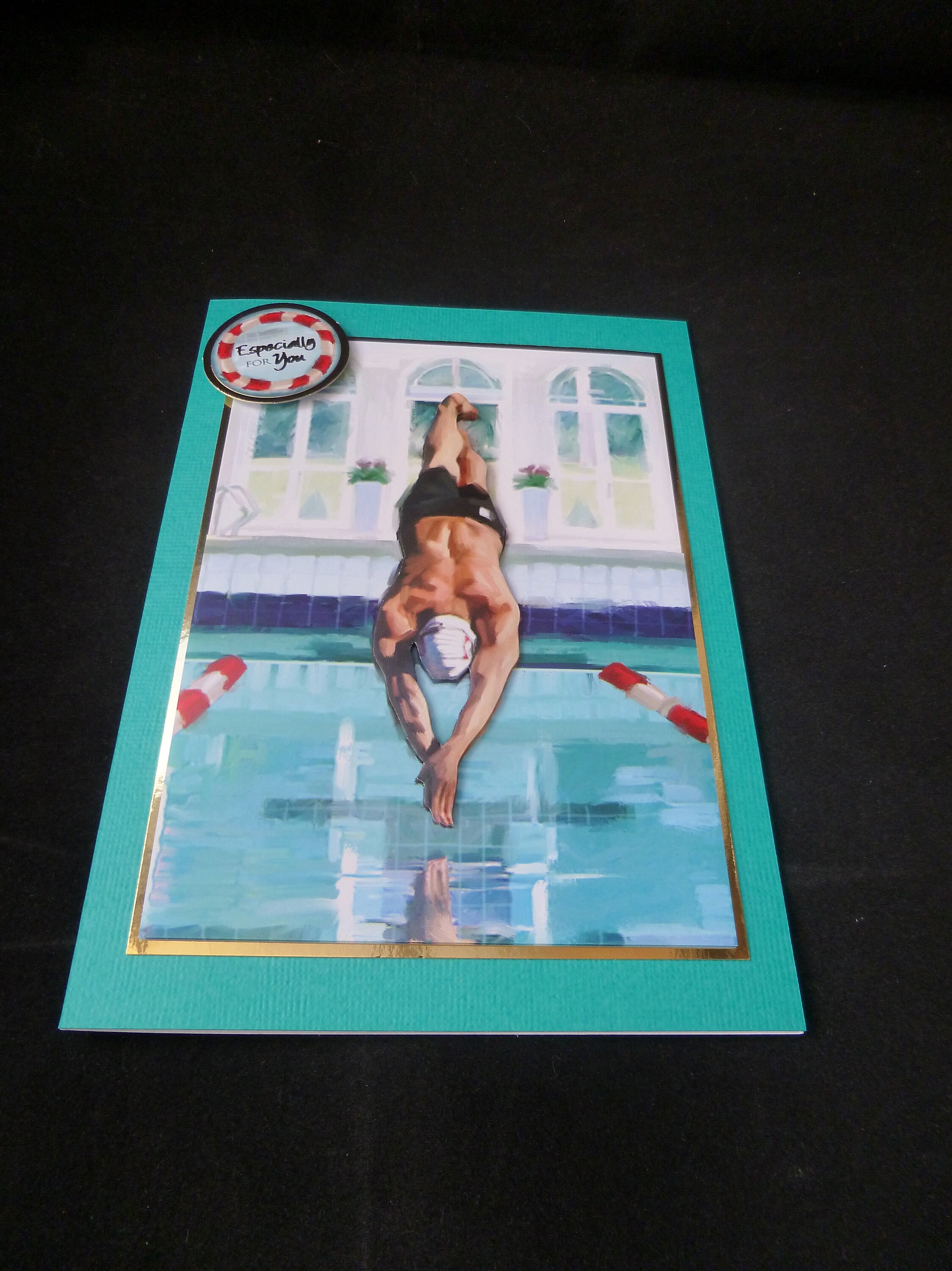 Male Swimmer Birthday Card Boy's Swimming Card Handmade Etsy