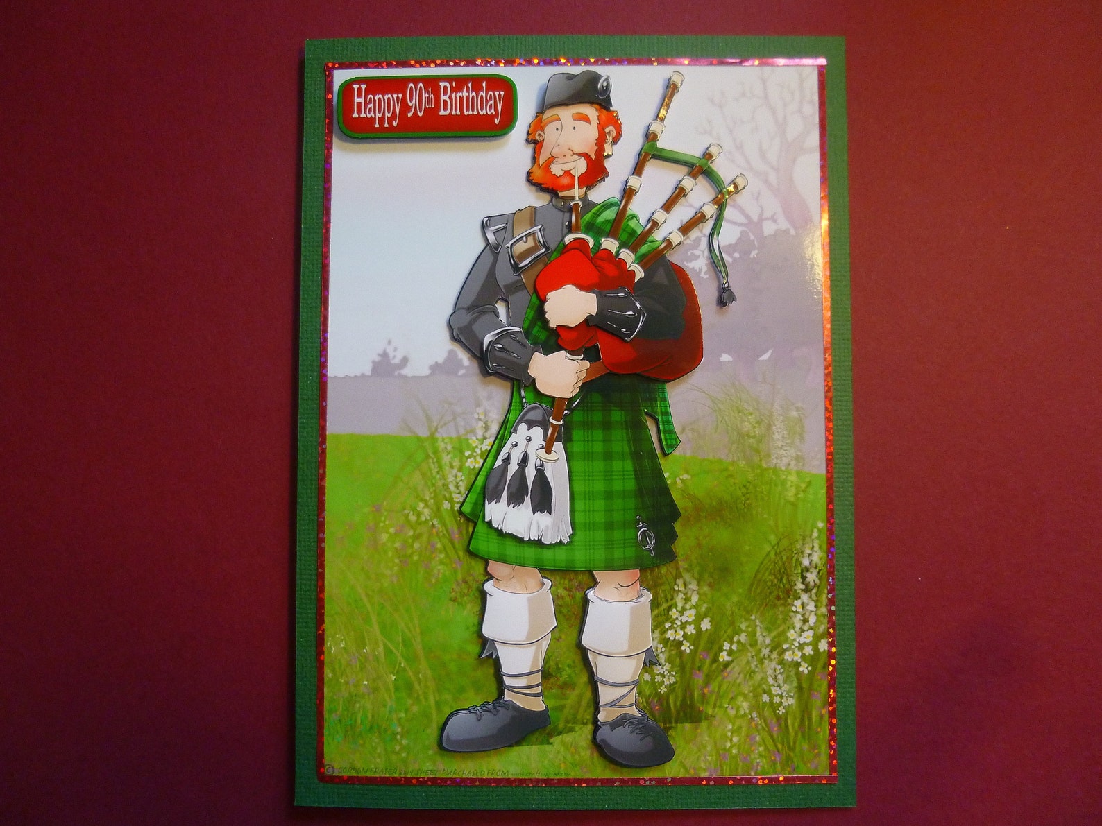 Scottish Bagpipe Player Birthday Card Personalised Highland Etsy