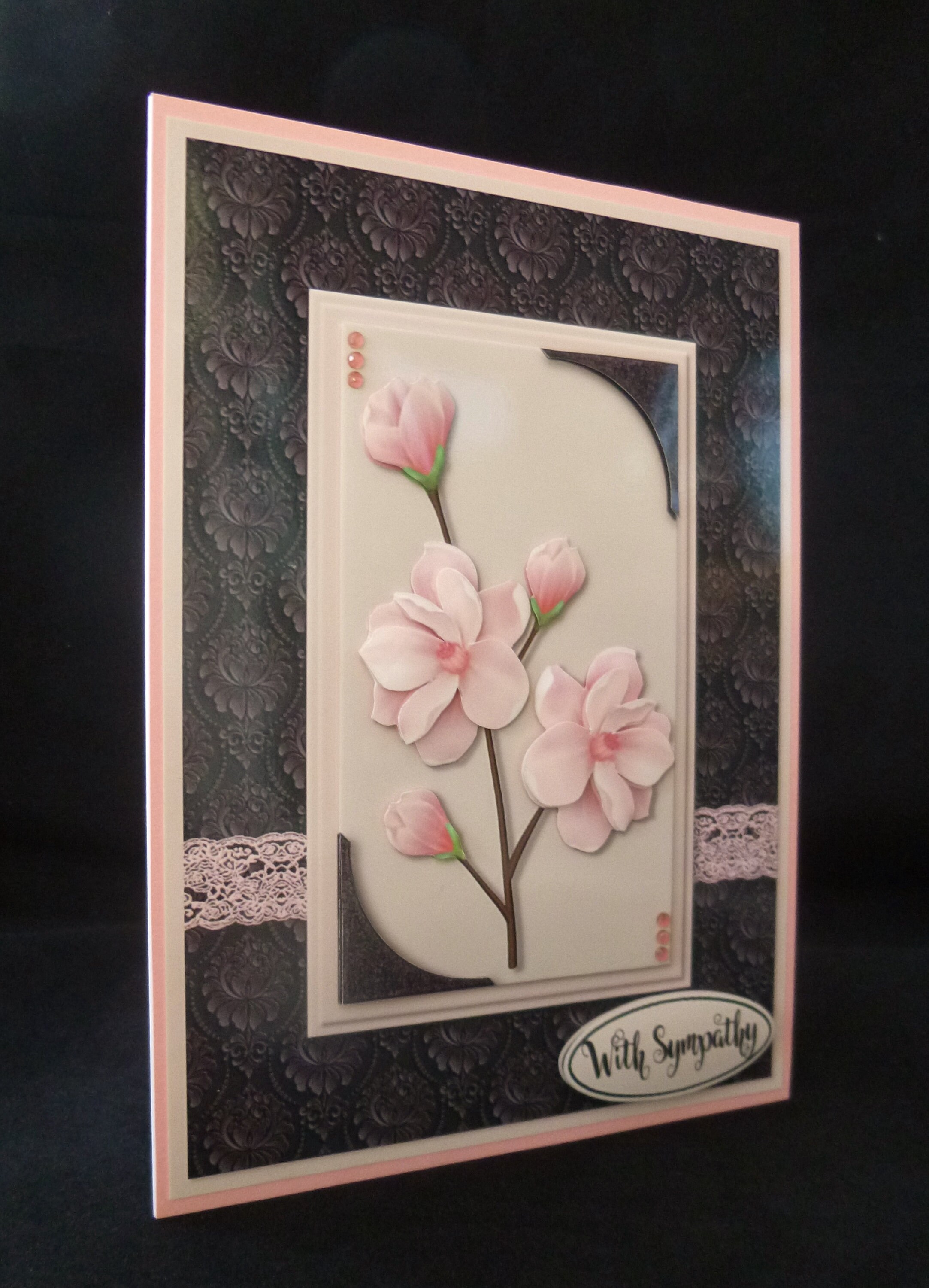 Flowers With Sympathy Card, Thinking of You Card, Handmade Condolence ...